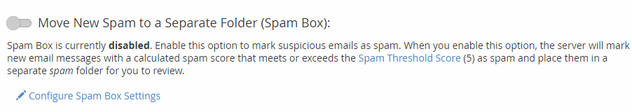 cpanel mserwis Move New Spam to a Separate Folder (Spam Box)