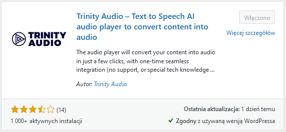 wtyczka trinity audio