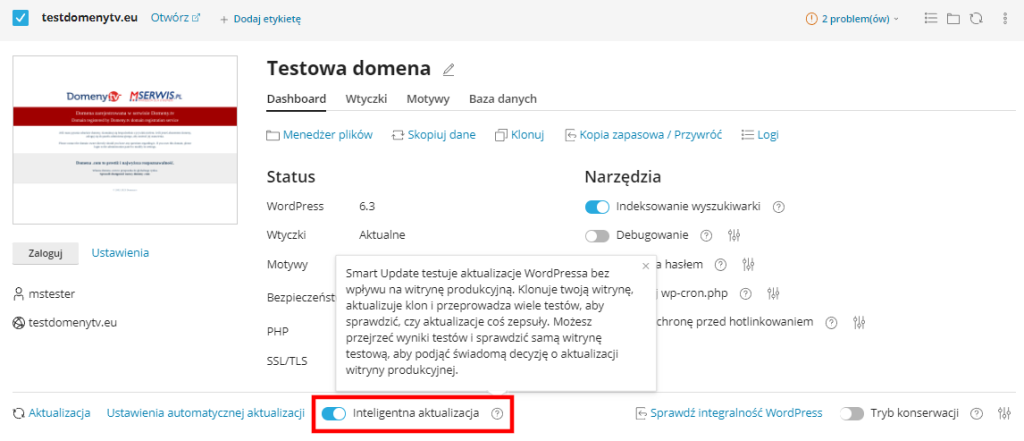 wp toolkit inteligentne aktualizacje