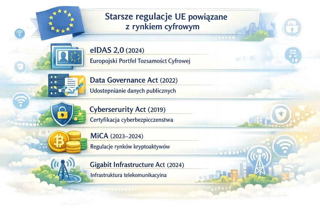 Starsze regulacje UE powiązane z rynkiem cyfrowym