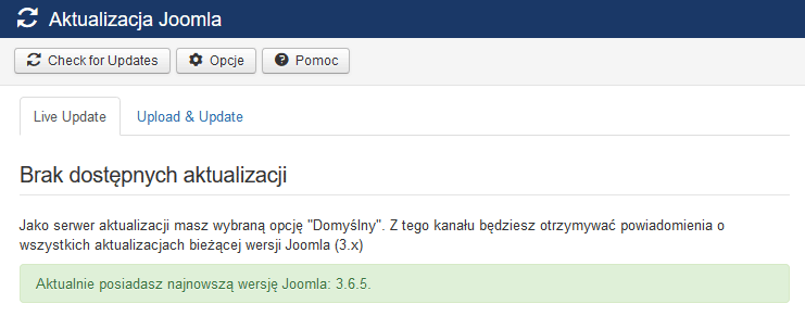 Joomla - aktualizacja core