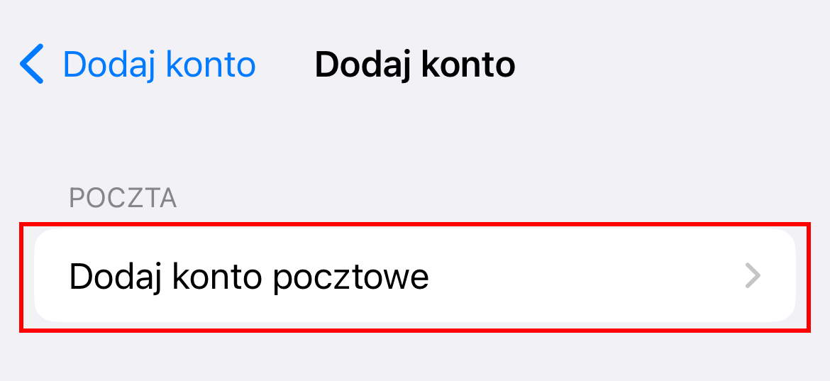 Dodaj konto pocztowe w Apple Mail