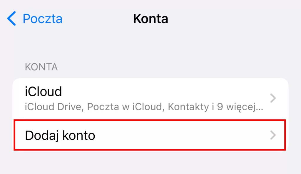 Dodaj konto w Apple Mail krok 2