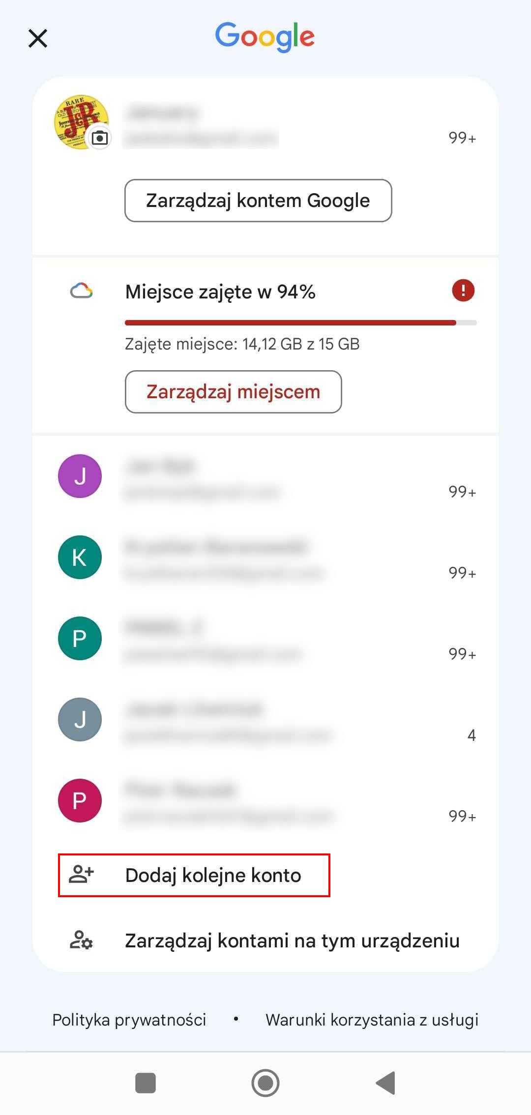 Gmail dodaj kolejne konto