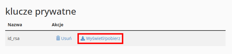 Klucze prywatne pobieranie i konwertowanie
