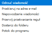 akcje filtrów poczty