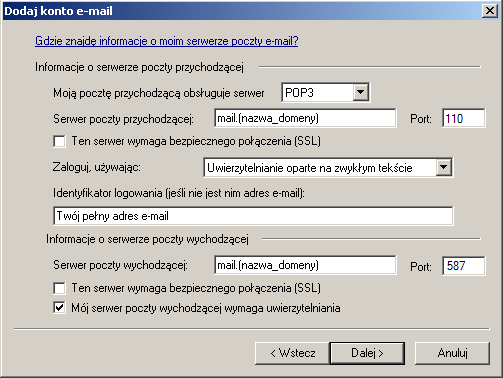 Konfiguracja konta e-mail w Outlooku