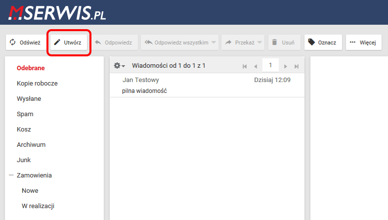 Wiadomość - jak napisać nowy e-mail