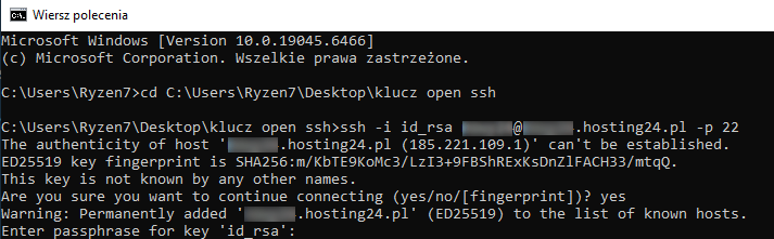 Wiersz polecen- openssh