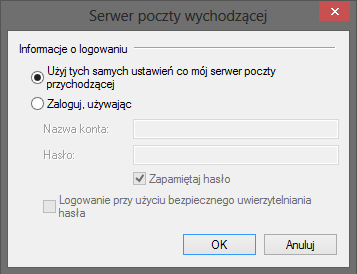 windows mail serwer poczty wychodzącej