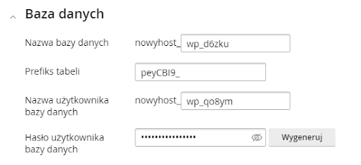 Tworzenie bazy danych WordPress Management