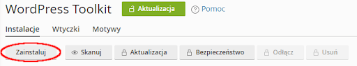 Instalacja WordPressa w WordPress Management
