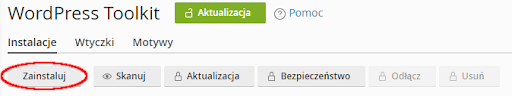 Instalacja WordPressa w WP Toolkit