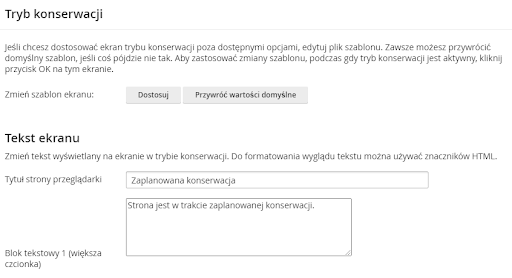 WordPress Management ustawienia trybu konwersji