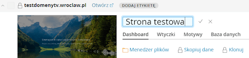 WordPress Management zmiana nazwy strony