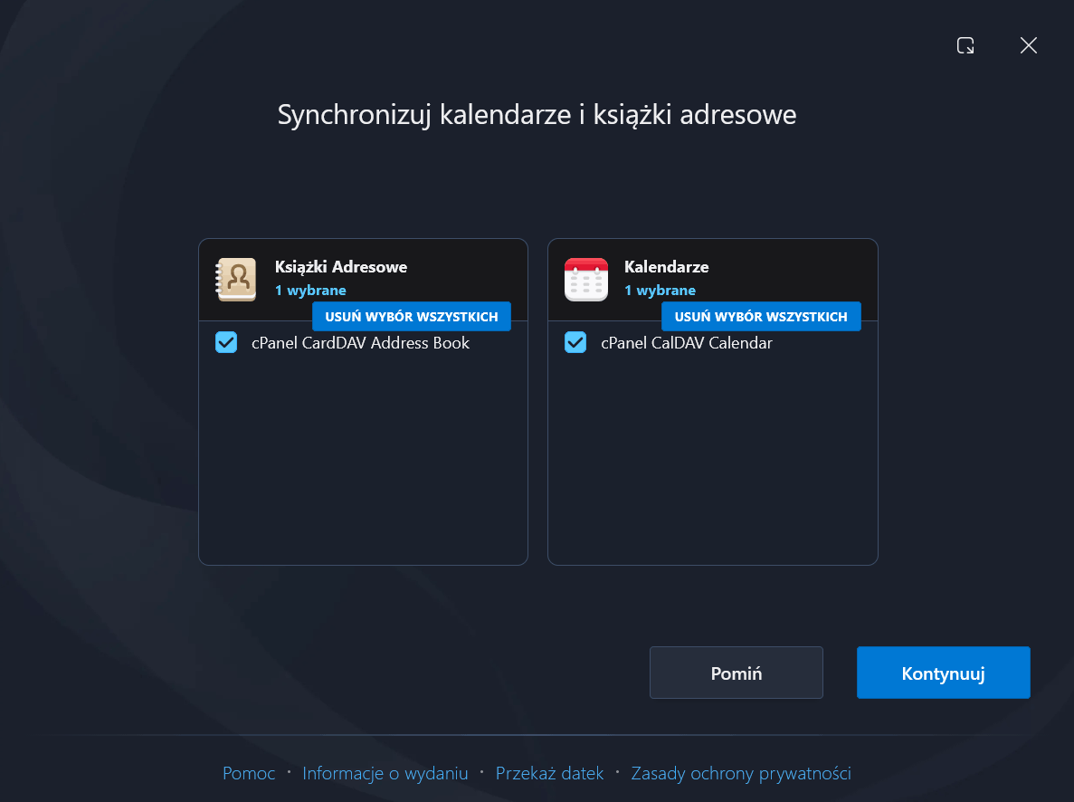 Thunderbird - synchronizacja książki adresowej i kalendarza